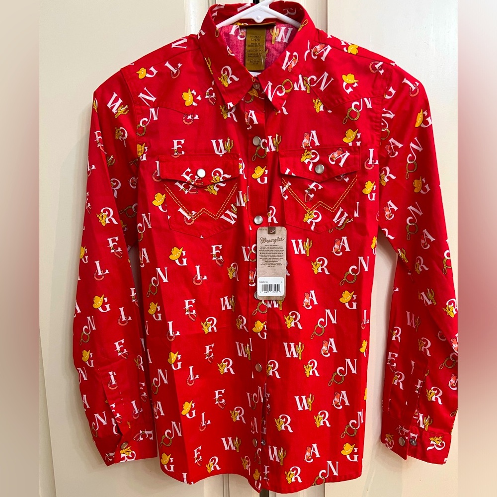 Girls Wrangler Pearl snap shirt L